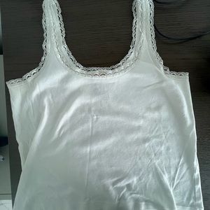 talbots white medium lace tank